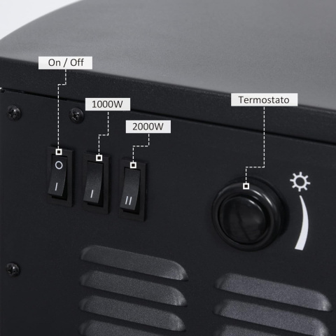 Kominek elektryczny 900/1800 watt STYLOWY