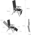 Krzesło leżak ogrodowe VANAGE z podnóżkiem składane KOLORY 57 x 74 x 110 cm