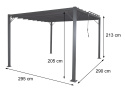 Pawilon ogrodowy PERGOLA MILLOR 3 x 3 dach LAMELE ALU