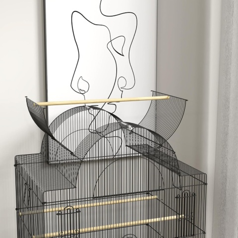 Klatka dla papug z tacą półką miską stalowa 63 x 53 x 144 cm
